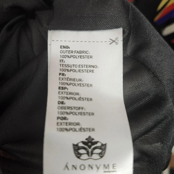 Anonyme designers women's mini dress size S multi color black long sleeve - Picture 8 of 8